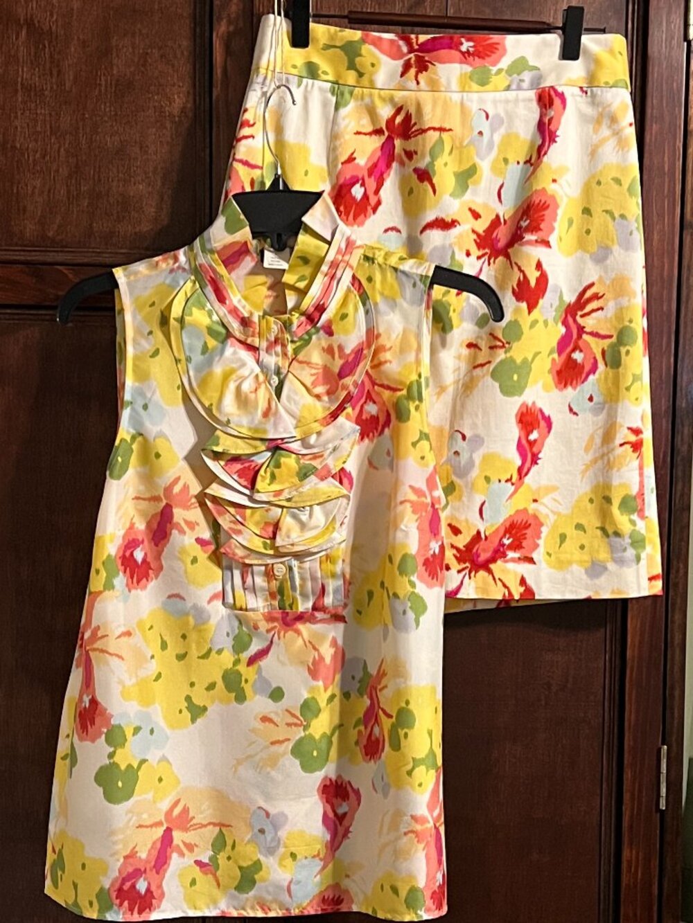 J CREW SKIRT SET SILK & STRETCH COTTON
